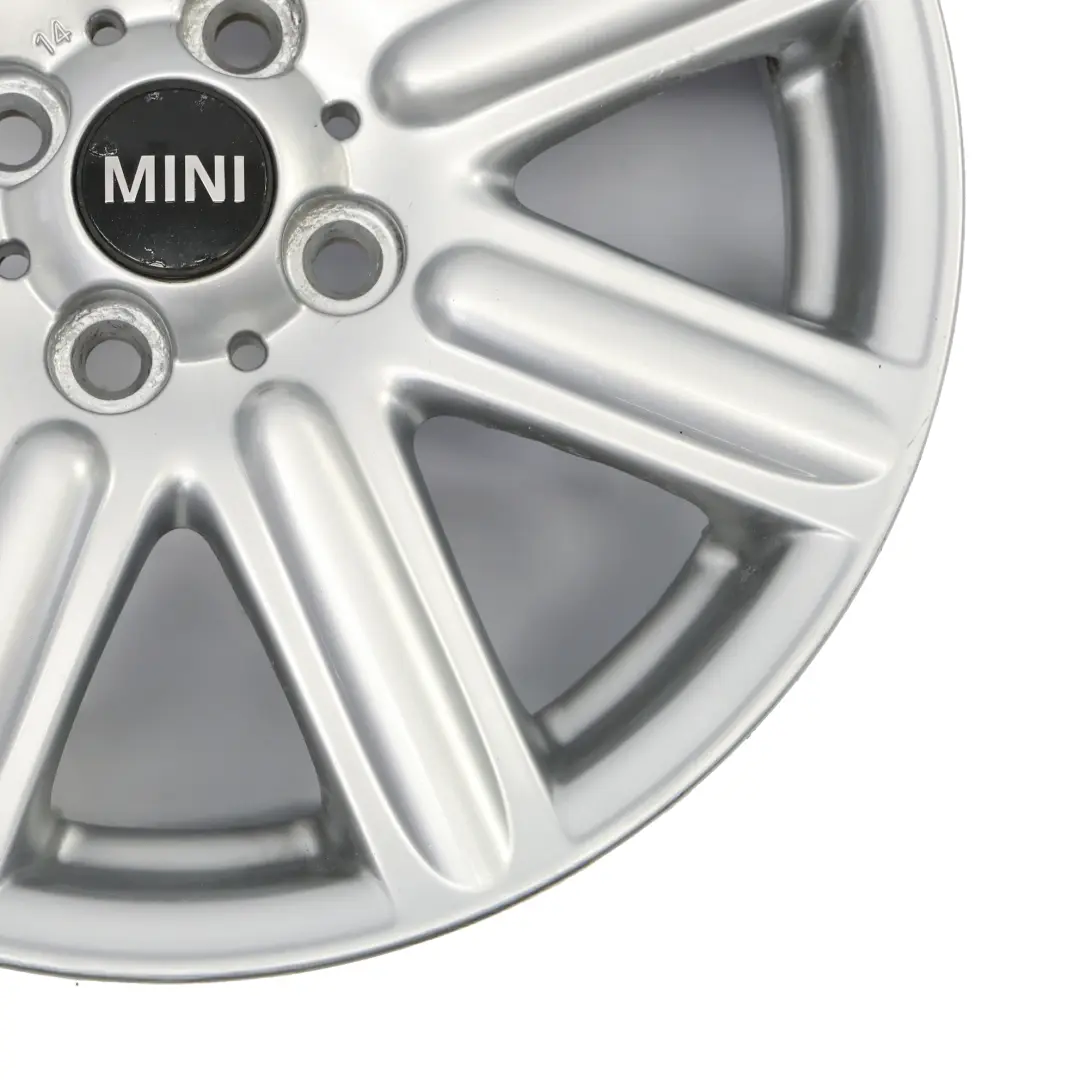 Alloy Rim 16" 6,5J ET:48 Rib Spoke 115 to Mini R55 R56 Silver Wheel with Part number 6791941 Mini R55 R56 Silver Wheel Alloy Rim 16" 6,5J ET:48 Rib Spoke 115 - SKU 6791941-2 - Part number 6791941