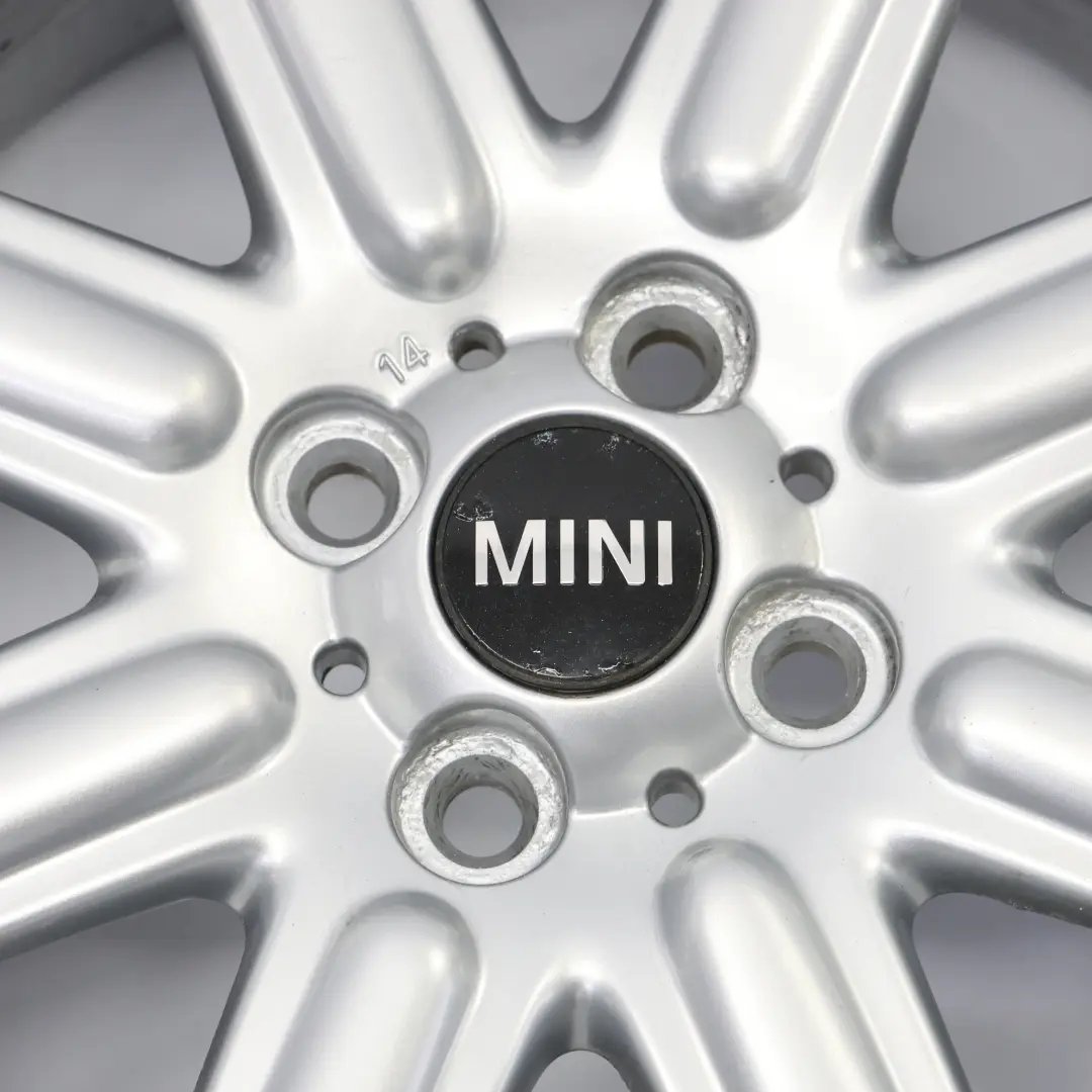 Alloy Rim 16" 6,5J ET:48 Rib Spoke 115 to Mini R55 R56 Silver Wheel with Part number 6791941 Mini R55 R56 Silver Wheel Alloy Rim 16" 6,5J ET:48 Rib Spoke 115 - SKU 6791941-2 - Part number 6791941