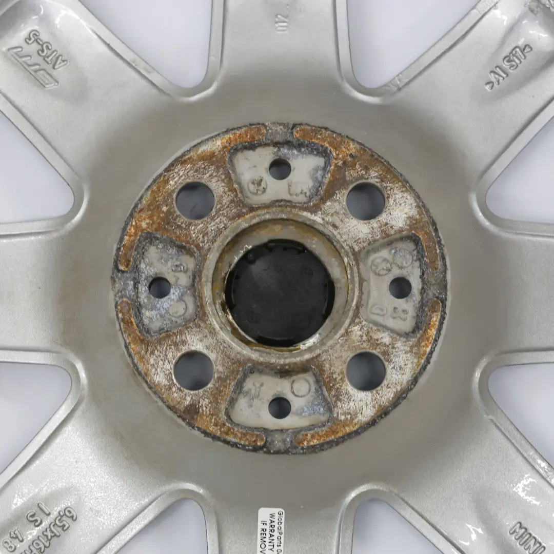 Alloy Rim 16" 6,5J ET:48 Rib Spoke 115 to Mini Cooper R55 R56 Silver Wheel with Part number 6791941 Mini Cooper R55 R56 Silver Wheel Alloy Rim 16" 6,5J ET:48 Rib Spoke 115 - SKU 6791941-3 - Part number 6791941