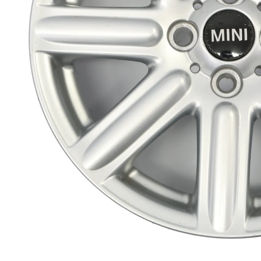 Alloy Rim 16" 6,5J ET:48 Rib Spoke 115 to Mini Cooper R55 R56 Silver Wheel with Part number 6791941 Mini Cooper R55 R56 Silver Wheel Alloy Rim 16" 6,5J ET:48 Rib Spoke 115 - SKU 6791941-4 - Part number 6791941