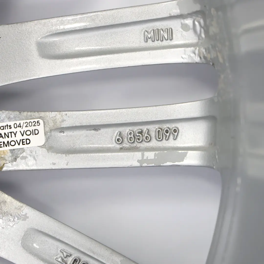 Alloy Rim 17" 7J ET:54 Tentacle Spoke 500 to Mini F55 F56 Silver Wheel with Part number 6856099 Mini F55 F56 Silver Wheel Alloy Rim 17" 7J ET:54 Tentacle Spoke 500 - SKU 6856099-6 - Part number 6856099