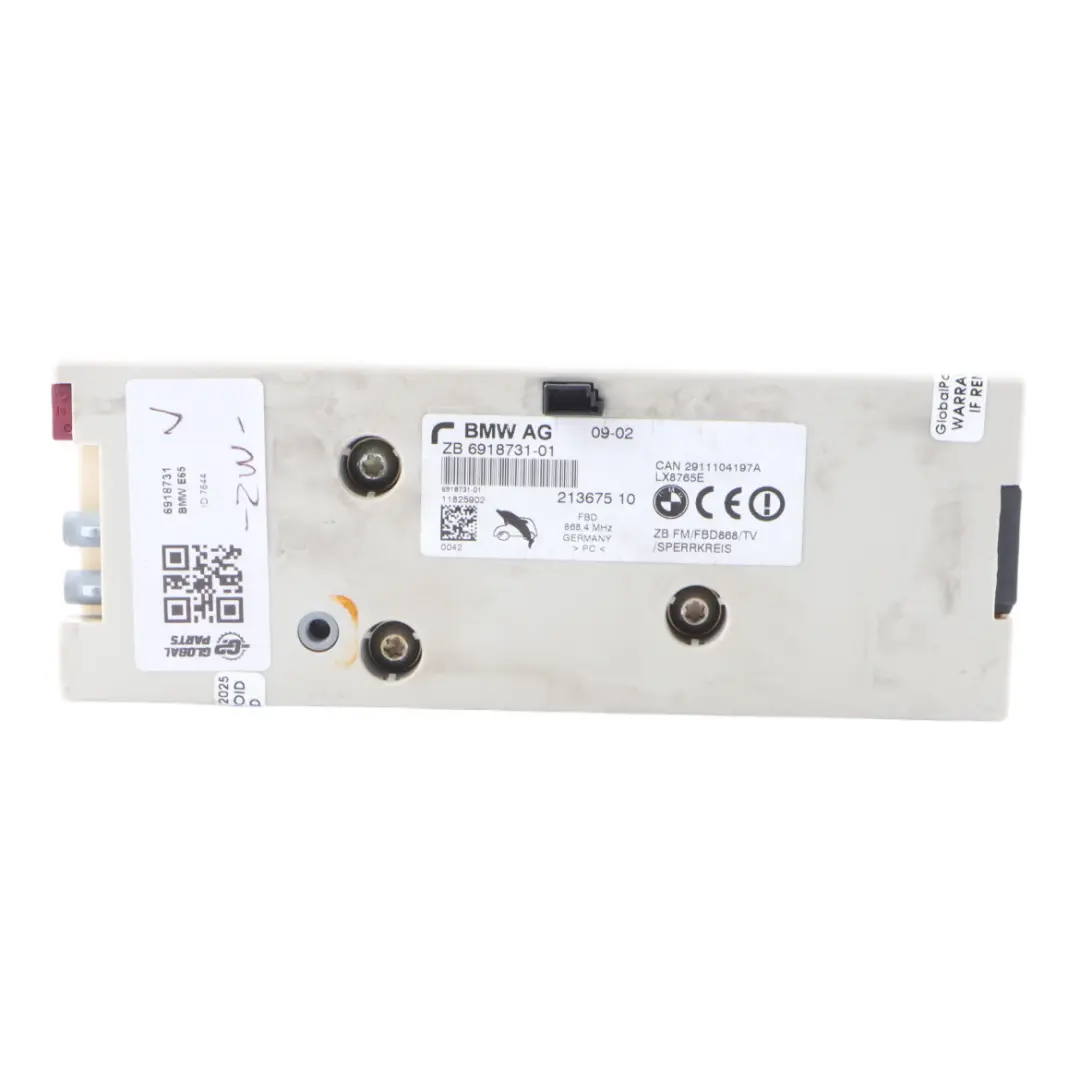 Amplifier BMW E65 E66 E67 Rear Window Antenna Booster Module Unit to with Part number 6918731 Amplifier BMW E65 E66 E67 Rear Window Antenna Booster Module Unit - SKU 6918731 - Part number 6918731