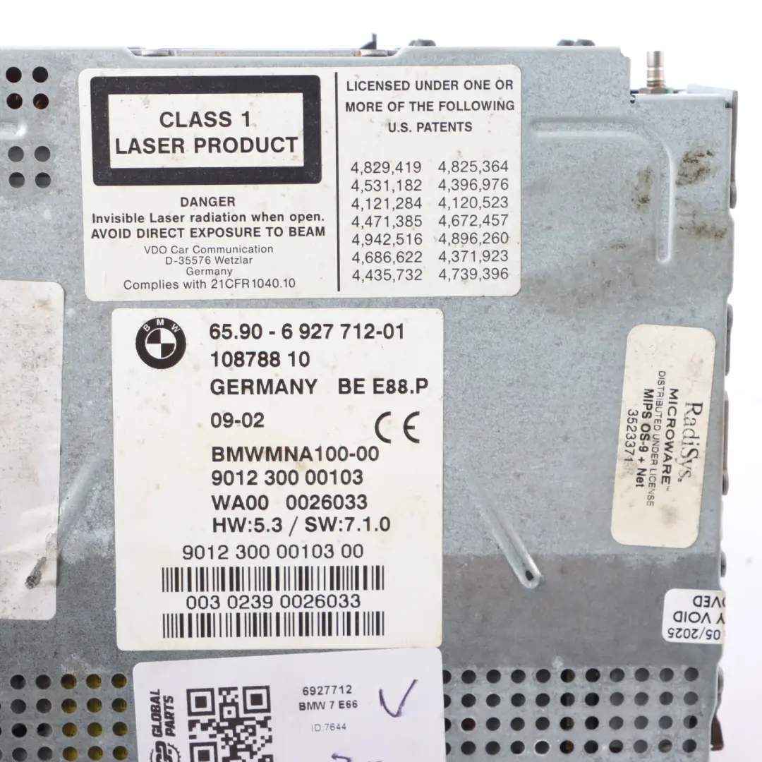 GPS Nav Sat Navigation Computer Module ECU System Head Unit to BMW E66 with Part number 6927712 BMW E66 GPS Nav Sat Navigation Computer Module ECU System Head Unit - SKU 6927712 - Part number 6927712