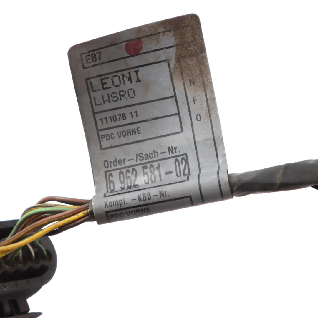 Kabelsatz Verkabelung PDC Parksensor Vorne Stoßstange für BMW E87 mit Teilenummer 6962581 BMW E87 Kabelsatz Verkabelung PDC Parksensor Vorne Stoßstange - SKU 6962581 - Teilenummer 6962581