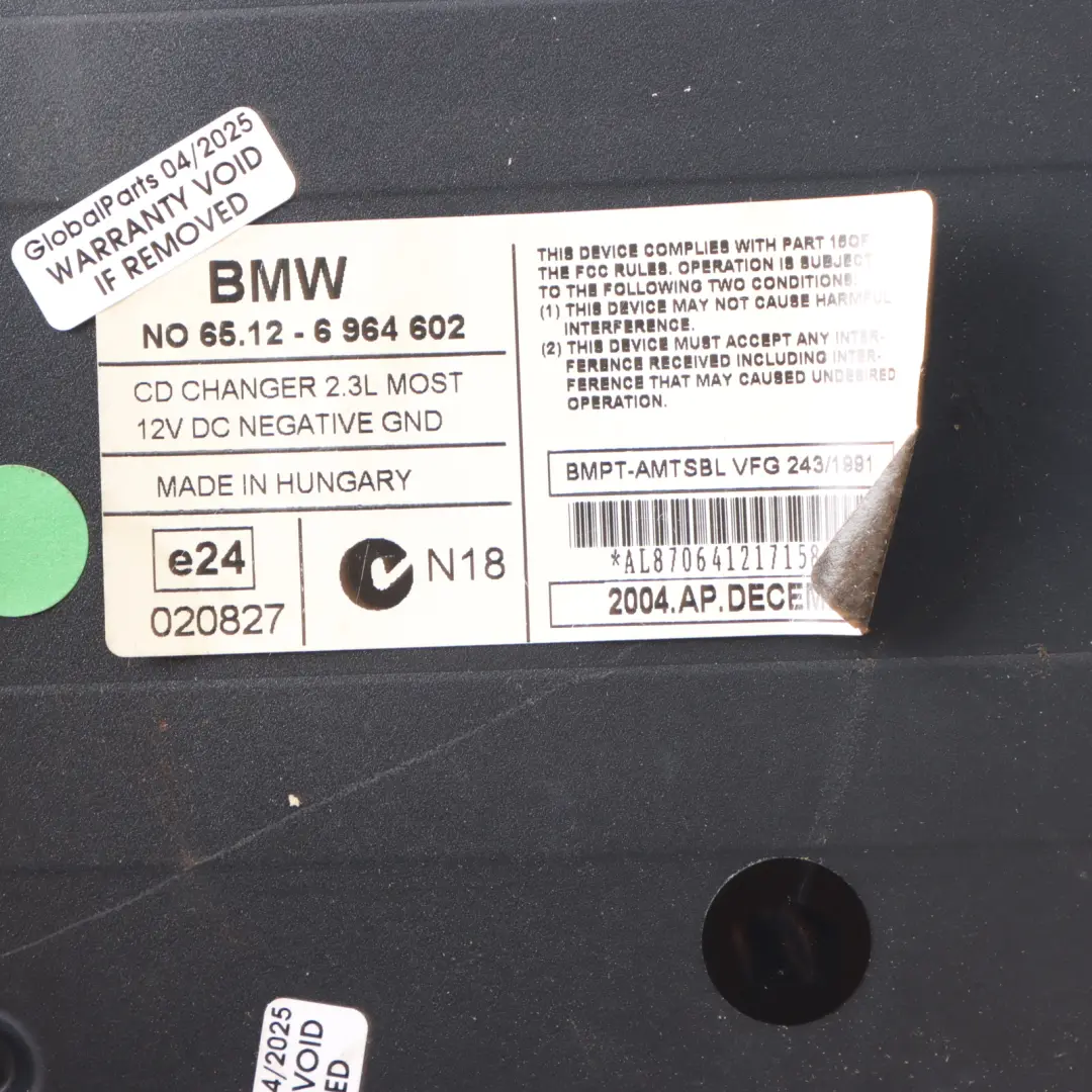 Changer BMW E81 E87 E90 E91 E92 6-disc Without Magazine to CD with Part number 6964602 CD Changer BMW E81 E87 E90 E91 E92 6-disc Without Magazine - SKU 6964602-1 - Part number 6964602