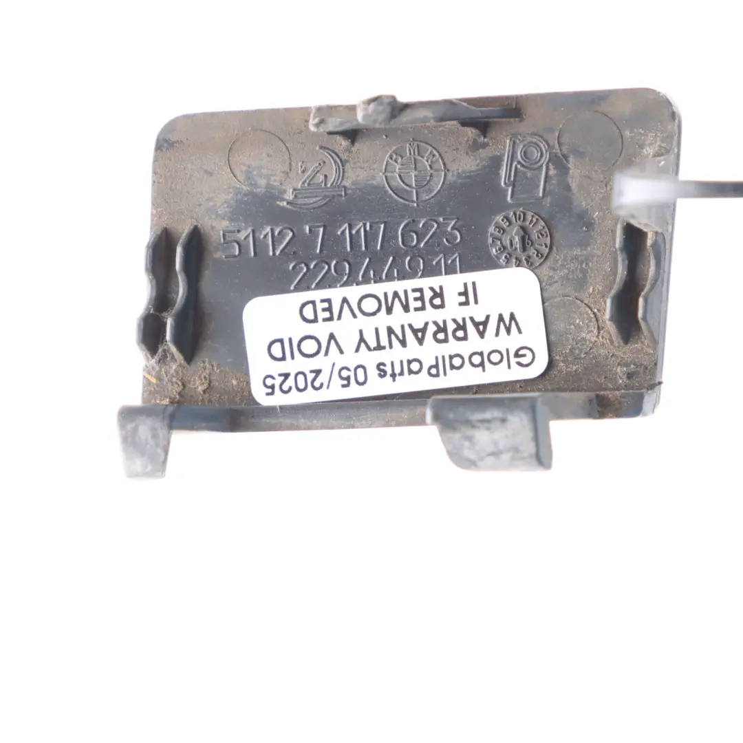 Front Bumper Flap Towing Eye Nautikblau Uni A21 to BMW E87 with Part number 7117623 BMW E87 Front Bumper Flap Towing Eye Nautikblau Uni A21 - SKU 7117623-NB - Part number 7117623