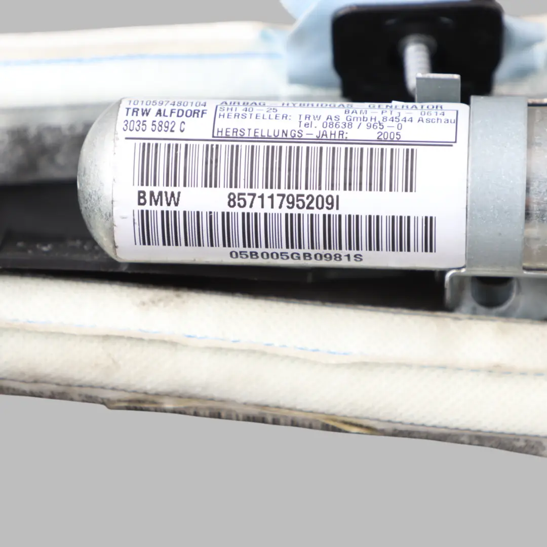 Module Roof Headliner Curtain Right O/S Driver's Side to BMW E90 Air with Part number 7117952 BMW E90 Air Module Roof Headliner Curtain Right O/S Driver's Side - SKU 7117952 - Part number 7117952