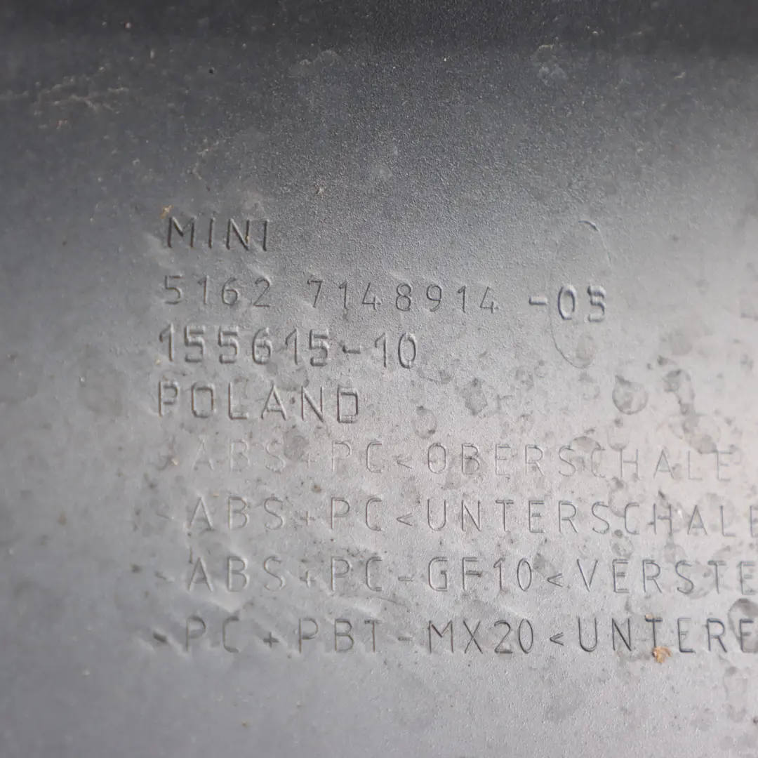 Trasero Maletero Tapa Spoiler Embellecedor para Mini Cooper S R56 Tailgate con número de pieza 7148914 Mini Cooper S R56 Tailgate Trasero Maletero Tapa Spoiler Embellecedor - SKU 7148914-BLK1 - Número de pieza 7148914