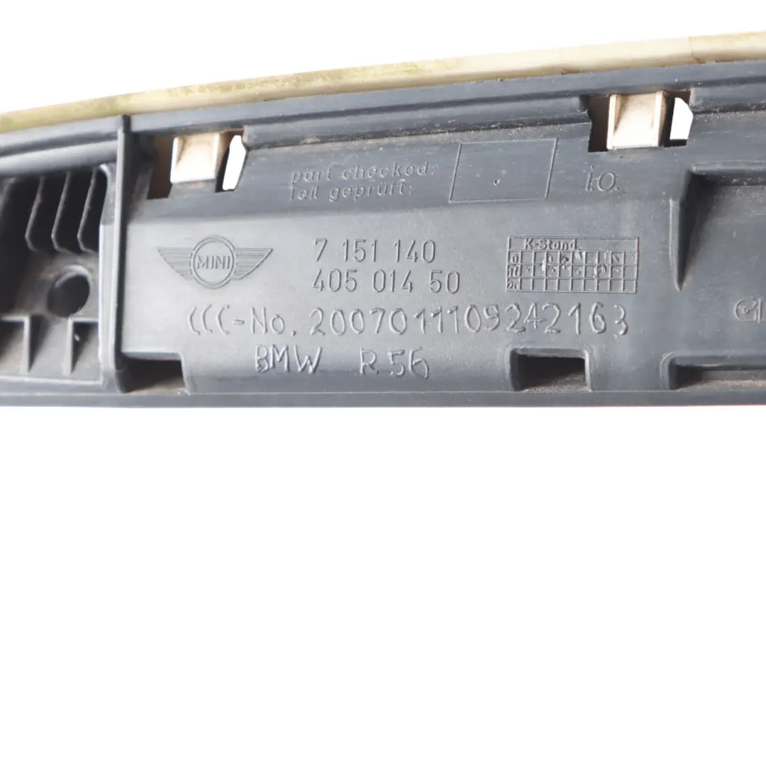 Boot Lid Trunk Grab Handle Tailgate White Silver - A62 to Mini R55 R56 LCI with Part number 7151140 Mini R55 R56 LCI Boot Lid Trunk Grab Handle Tailgate White Silver - A62 - SKU 7151140-WS - Part number 7151140