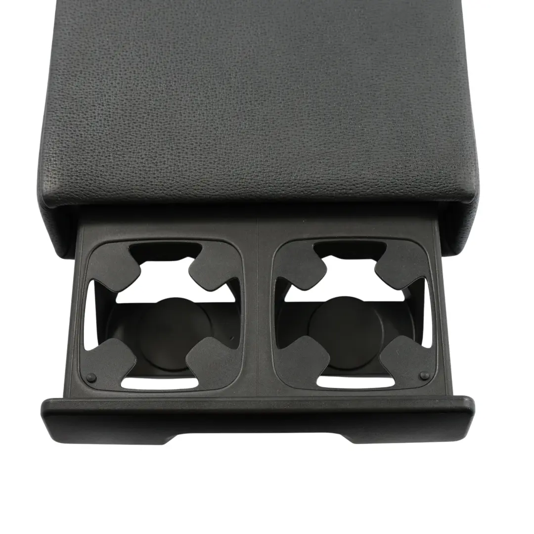 Center Armrest BMW E90 E91 E92 Seat Backrest Leather cup Holder Black to Rear with Part number 7152282 Rear Center Armrest BMW E90 E91 E92 Seat Backrest Leather cup Holder Black - SKU 7152282 - Part number 7152282