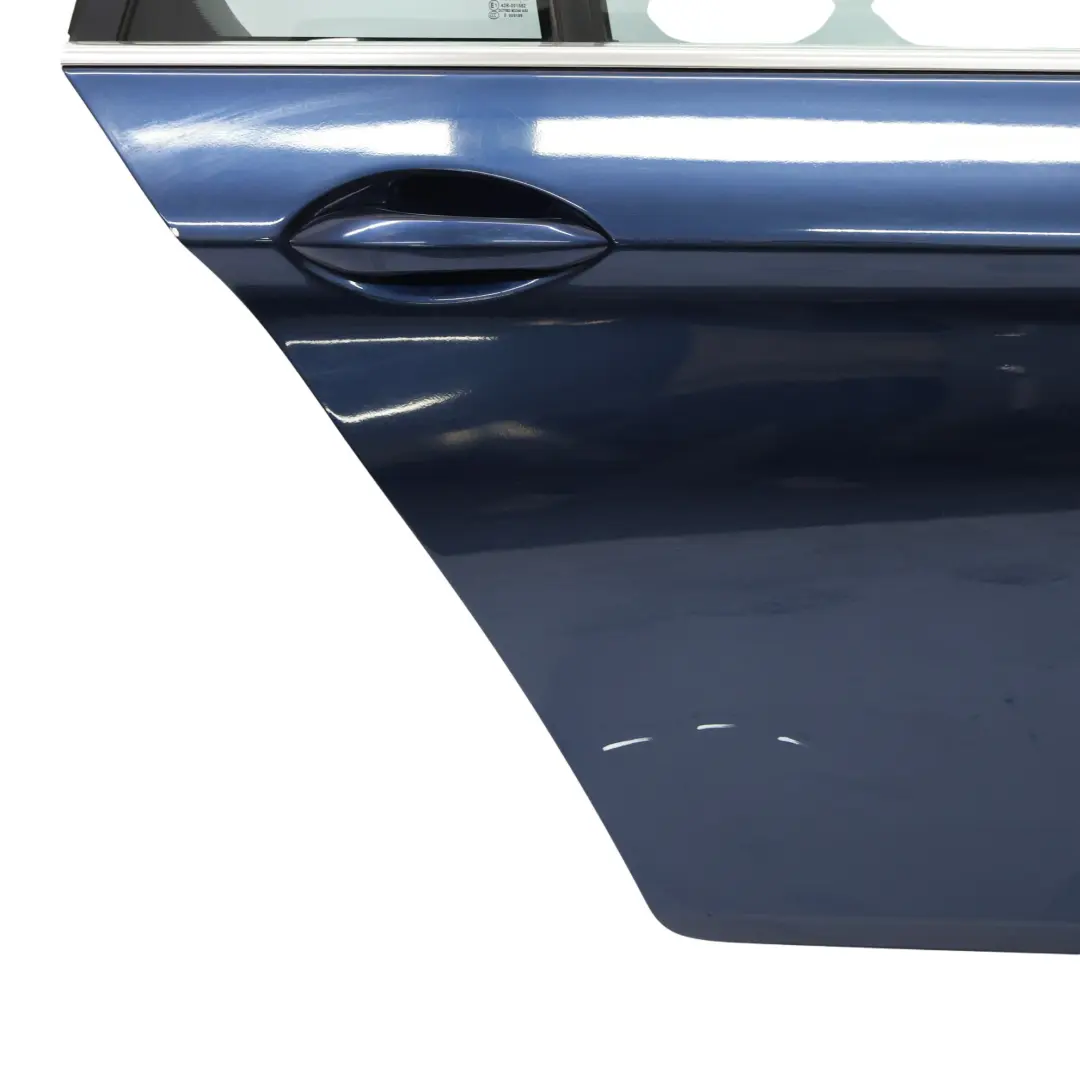 Tür hinten rechts Tiefseeblau Deep Sea Blue Metallic - A76 für BMW F11 Touring mit Teilenummer 7206120 BMW F11 Touring Tür hinten rechts Tiefseeblau Deep Sea Blue Metallic - A76 - SKU 7206120-DSB - Teilenummer 7206120