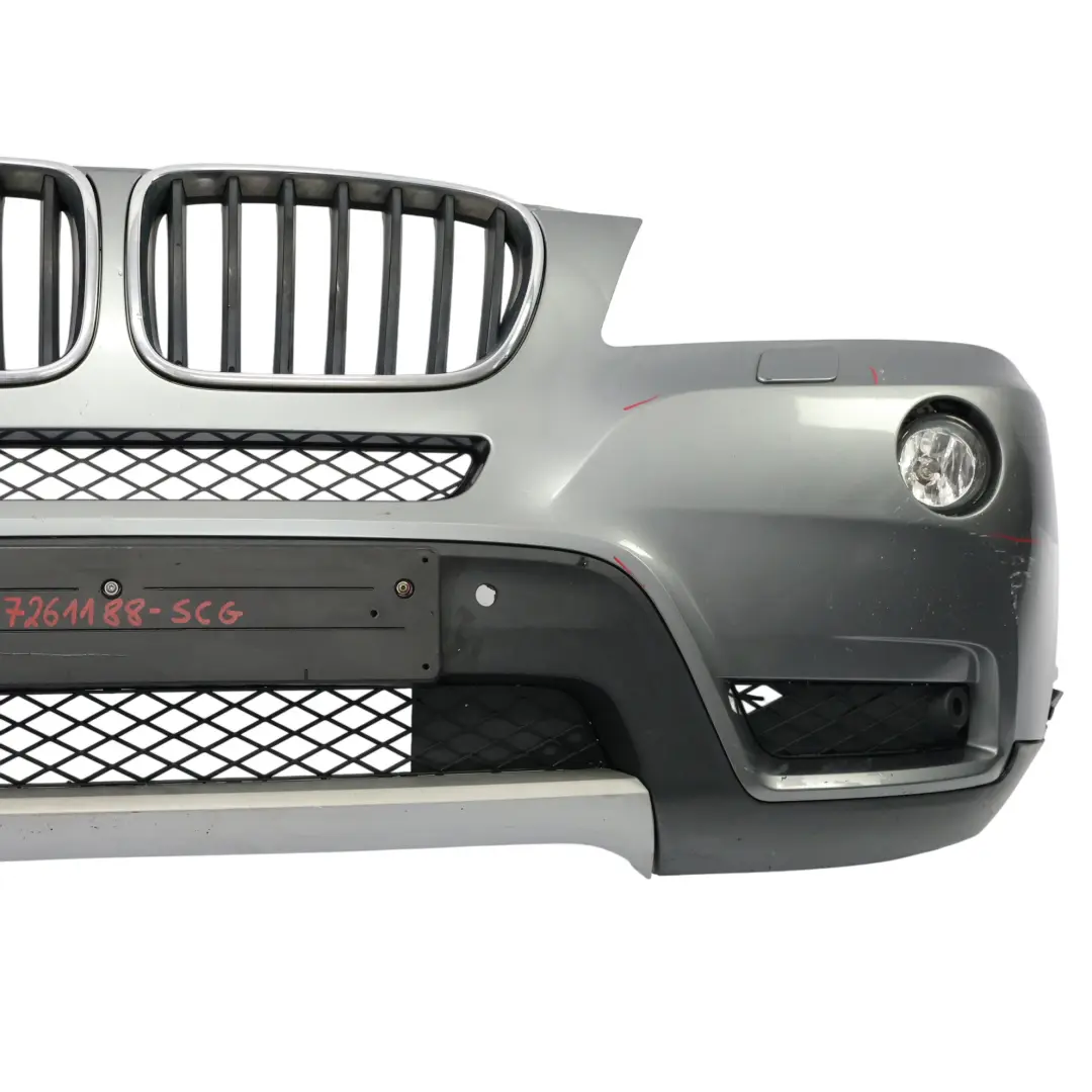 Front Bumper Trim Panel Covering Spacegrau Grey Metallic - A52 to BMW X3 F25 with Part number 7261188 BMW X3 F25 Front Bumper Trim Panel Covering Spacegrau Grey Metallic - A52 - SKU 7261188-SCG - Part number 7261188