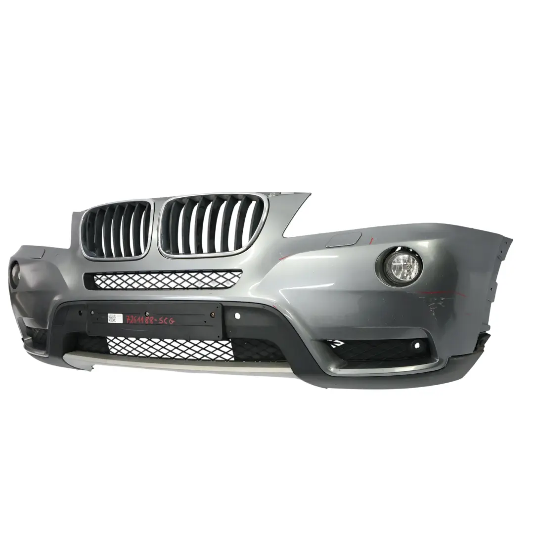 Front Bumper Trim Panel Covering Spacegrau Grey Metallic - A52 to BMW X3 F25 with Part number 7261188 BMW X3 F25 Front Bumper Trim Panel Covering Spacegrau Grey Metallic - A52 - SKU 7261188-SCG - Part number 7261188