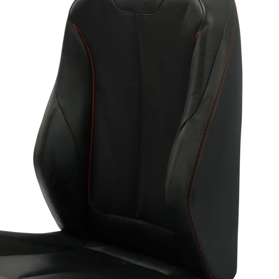 Fotel Sport Przedni Lewy Przód Grzany Skóra Czarna Czerwony Akcent do BMW F20 o numerze 7295143 BMW F20 Fotel Sport Przedni Lewy Przód Grzany Skóra Czarna Czerwony Akcent - SKU 7295143-5 - Numer Części 7295143