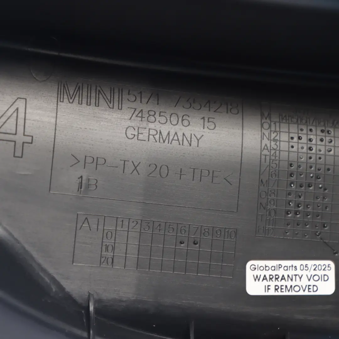 Windscreen Windshield Scuttle Apron Trim Cover Panel to Mini Clubman F54 with Part number 7354218 Mini Clubman F54 Windscreen Windshield Scuttle Apron Trim Cover Panel - SKU RHD-7354218 - Part number 7354218