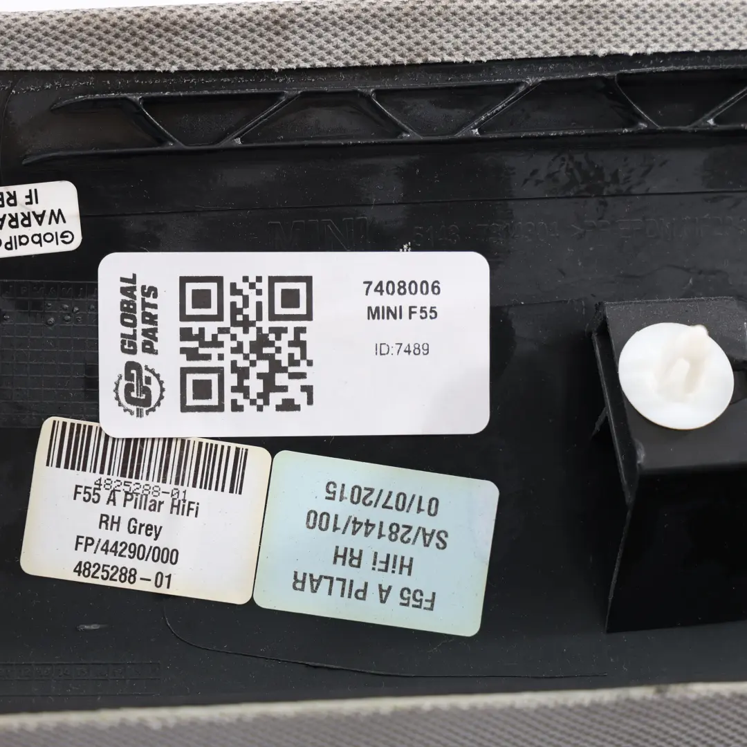 Mini Cooper One F55 Cover Column A Right O/S Trim Satellite Grey 7314304 - SKU 7408006 - Part number 7408006