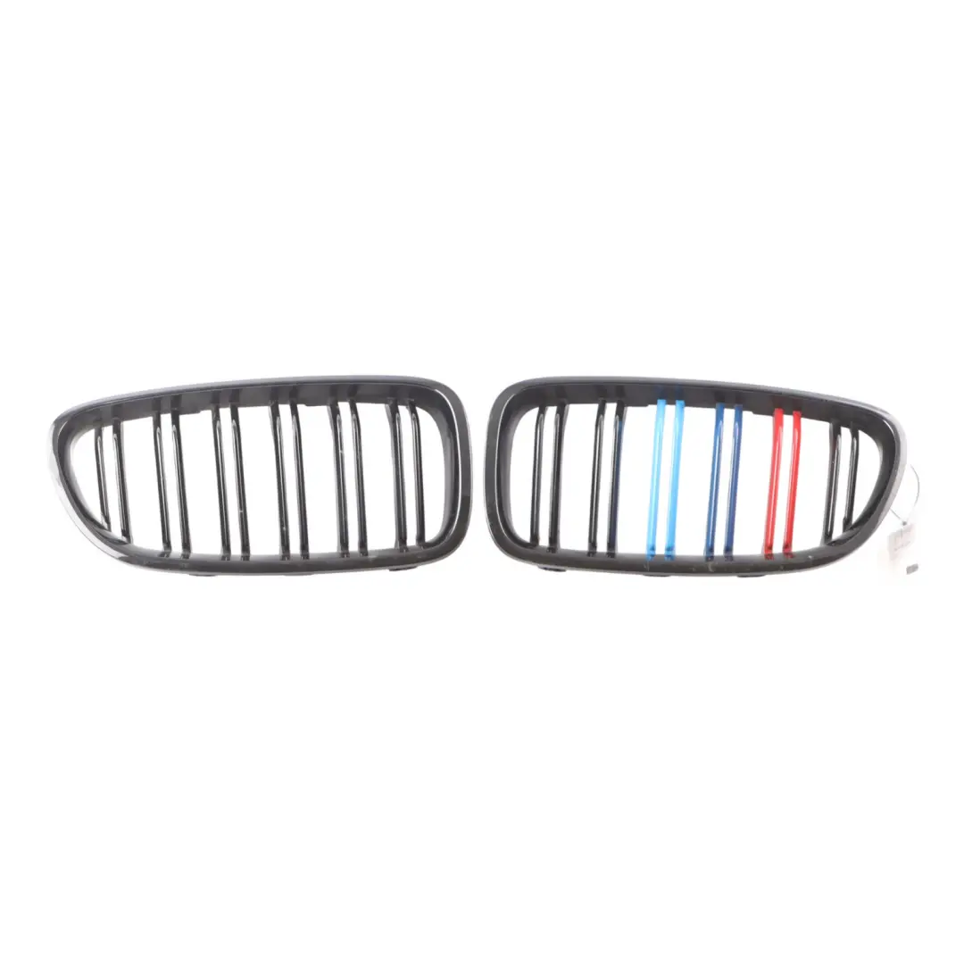 Front Bumper Grille Frame Left Right N/O/S Black Set to BMW F10 LCI with Part number 7412324 BMW F10 LCI Front Bumper Grille Frame Left Right N/O/S Black Set - SKU 7412324-7412323 - Part number 7412324