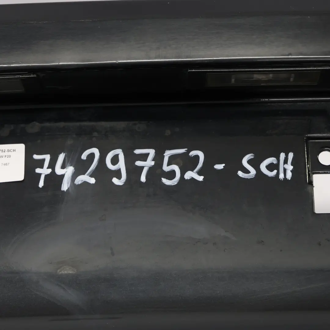 Bumper BMW F20 F21 LCI Trim Panel Covering Schwarz 2 Black - 668 to Rear with Part number 7429752 Rear Bumper BMW F20 F21 LCI Trim Panel Covering Schwarz 2 Black - 668 - SKU 7429752-SCH - Part number 7429752