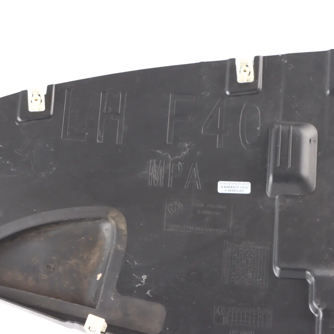Front Wheel Arch M Sport Left N/S Lower Cover Housing Panel to BMW F40 with Part number 7447033 BMW F40 Front Wheel Arch M Sport Left N/S Lower Cover Housing Panel - SKU 7447033 - Part number 7447033