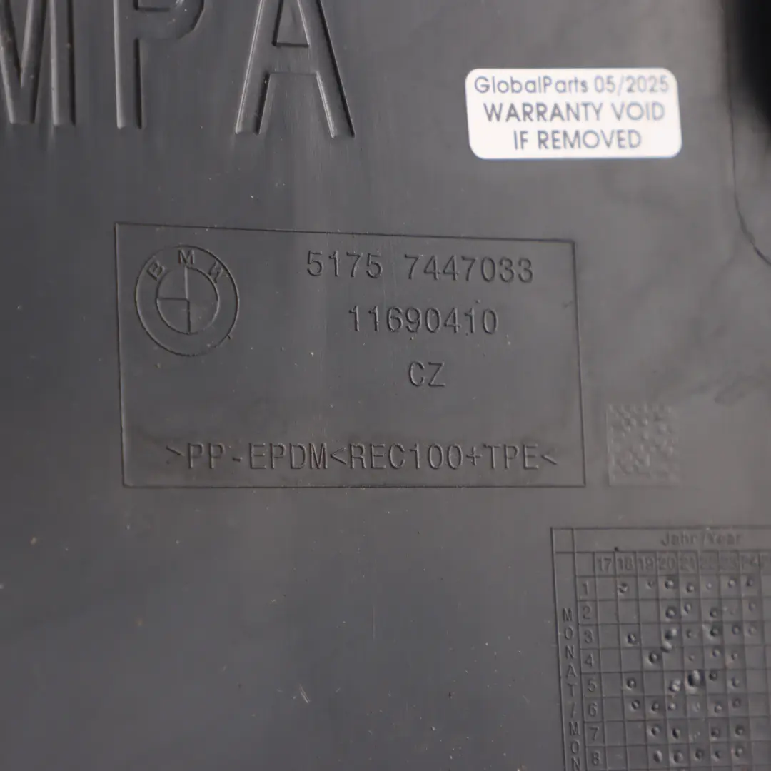 Front Wheel Arch M Sport Left N/S Lower Cover Housing Panel to BMW F40 with Part number 7447033 BMW F40 Front Wheel Arch M Sport Left N/S Lower Cover Housing Panel - SKU 7447033 - Part number 7447033