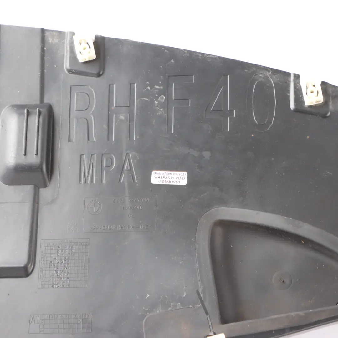 Front Wheel Arch M Sport Right O/S Lower Cover Housing Panel to BMW F40 with Part number 7447034 BMW F40 Front Wheel Arch M Sport Right O/S Lower Cover Housing Panel - SKU 7447034 - Part number 7447034