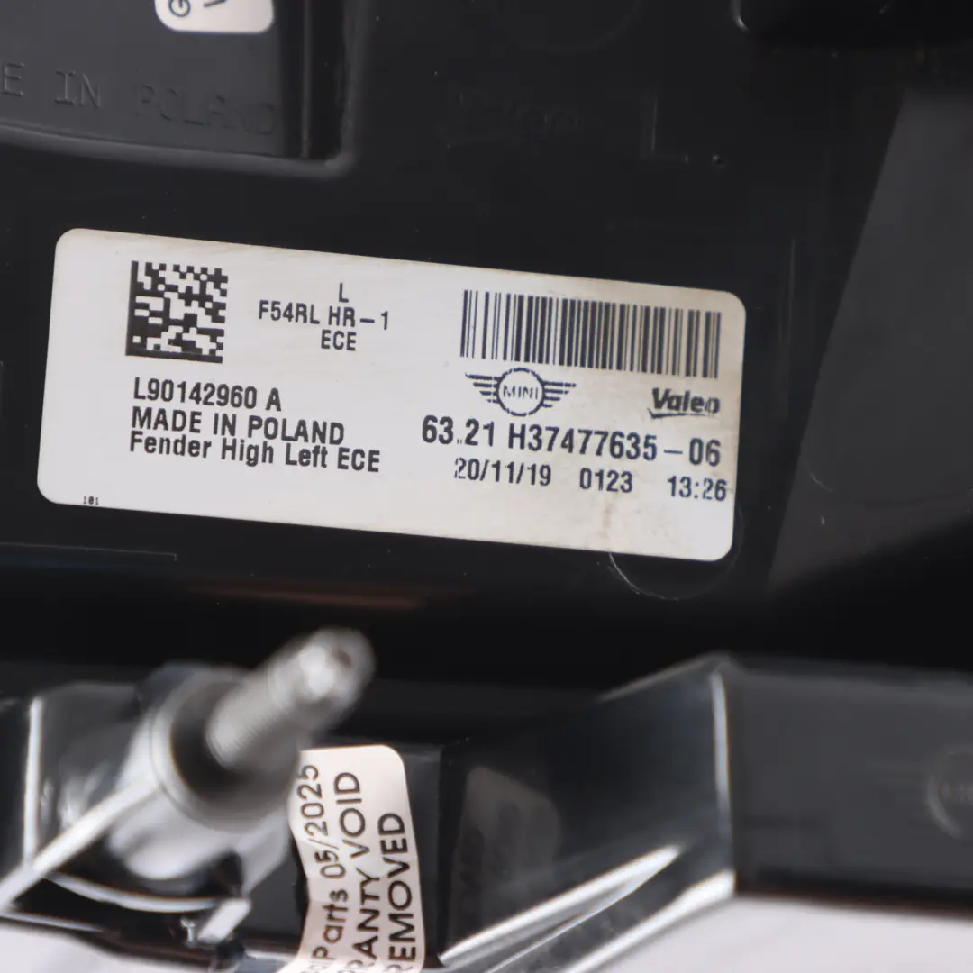 Left N/S LED Tail Light Lamp to Mini Cooper Clubman F54 Rear with Part number 7477635 Mini Cooper Clubman F54 Rear Left N/S LED Tail Light Lamp - SKU 7477635 - Part number 7477635