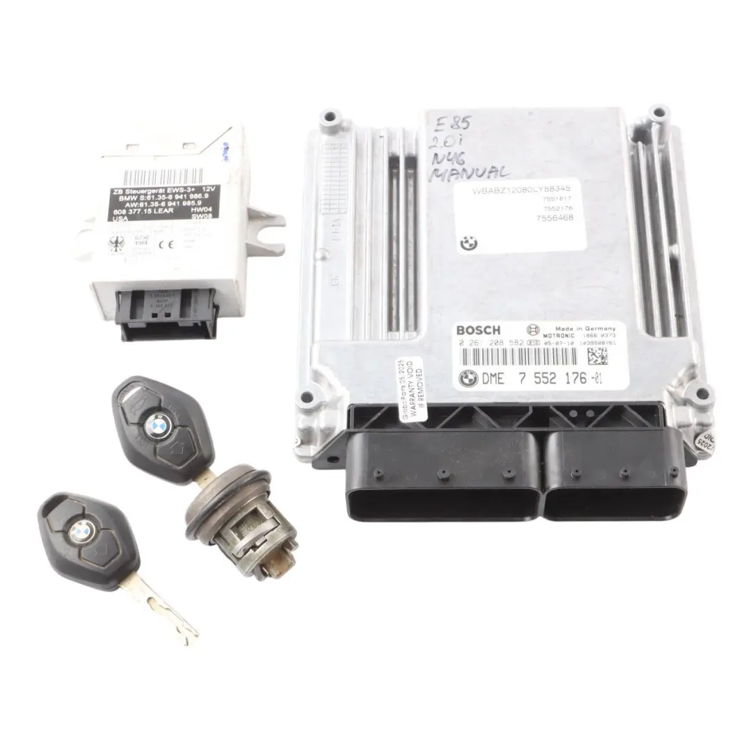 N46 ECU Engine Control Module Kit DME Automatic to BMW E87 E90 120i 320i with Part number 7552176 BMW E87 E90 120i 320i N46 ECU Engine Control Module Kit DME Automatic - SKU 7552176-4 - Part number 7552176