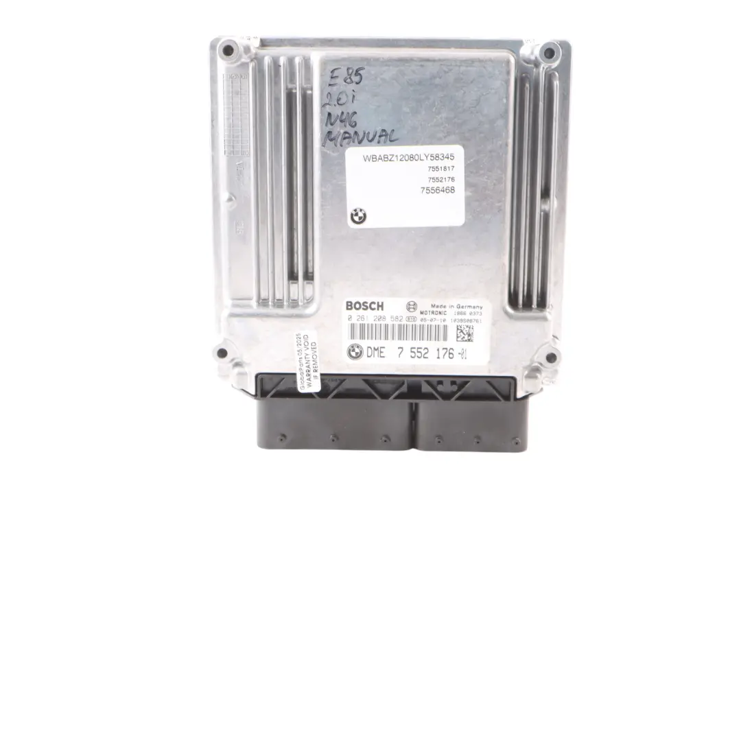 N46 ECU Engine Control Module Kit DME Automatic to BMW E87 E90 120i 320i with Part number 7552176 BMW E87 E90 120i 320i N46 ECU Engine Control Module Kit DME Automatic - SKU 7552176-4 - Part number 7552176