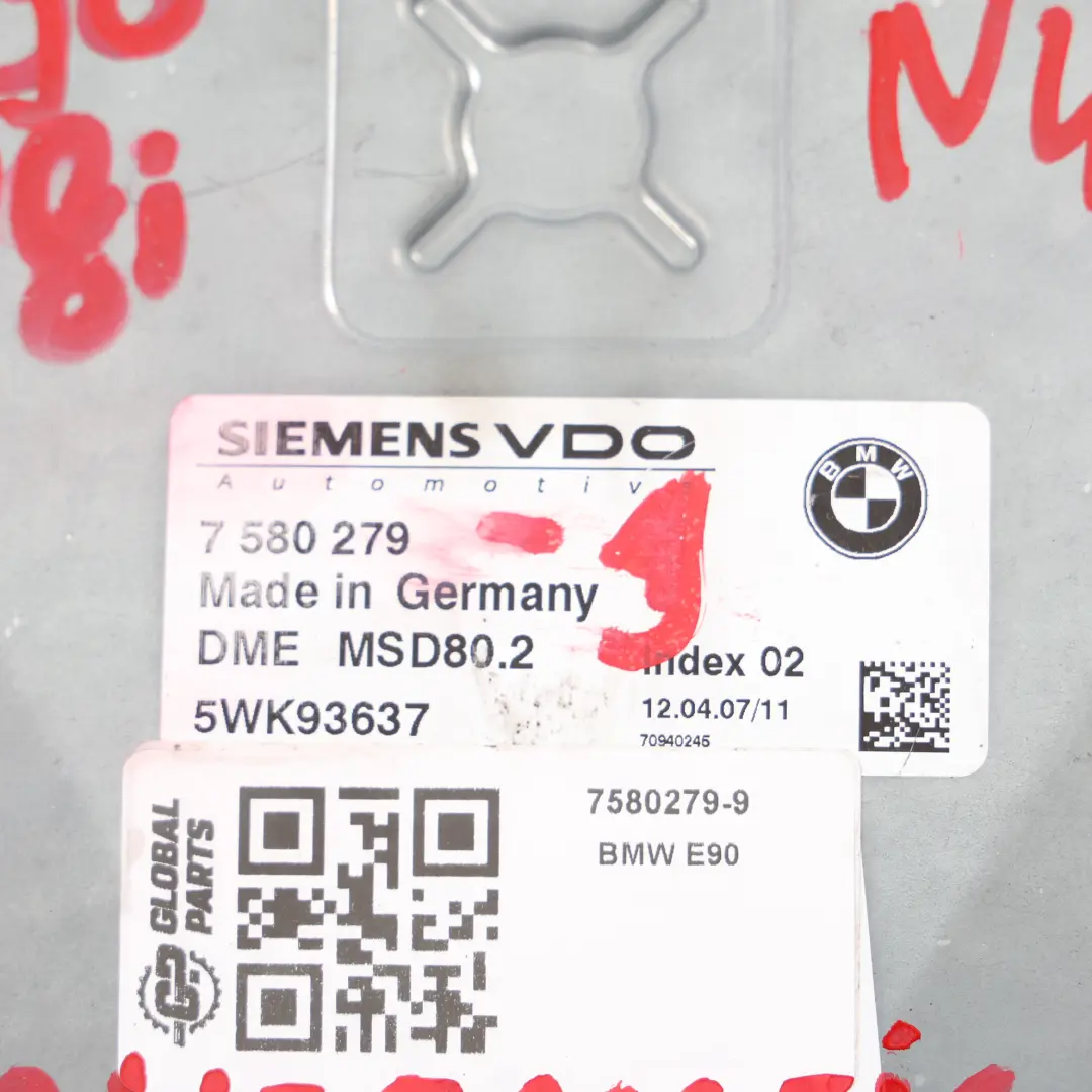 N43 Motor Steuer Gerät Modul ECU DME Automatik für BMW E87 E90 118i 318i mit Teilenummer 7580279 BMW E87 E90 118i 318i N43 Motor Steuer Gerät Modul ECU DME Automatik - SKU 7580279-9 - Teilenummer 7580279