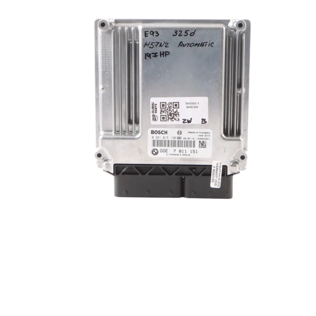 BMW E60 LCI E90 325d 525d M57N2 Basic DDE Control Unit ECU Kit Automatic - SKU 7811151-1 - Part number 7811151
