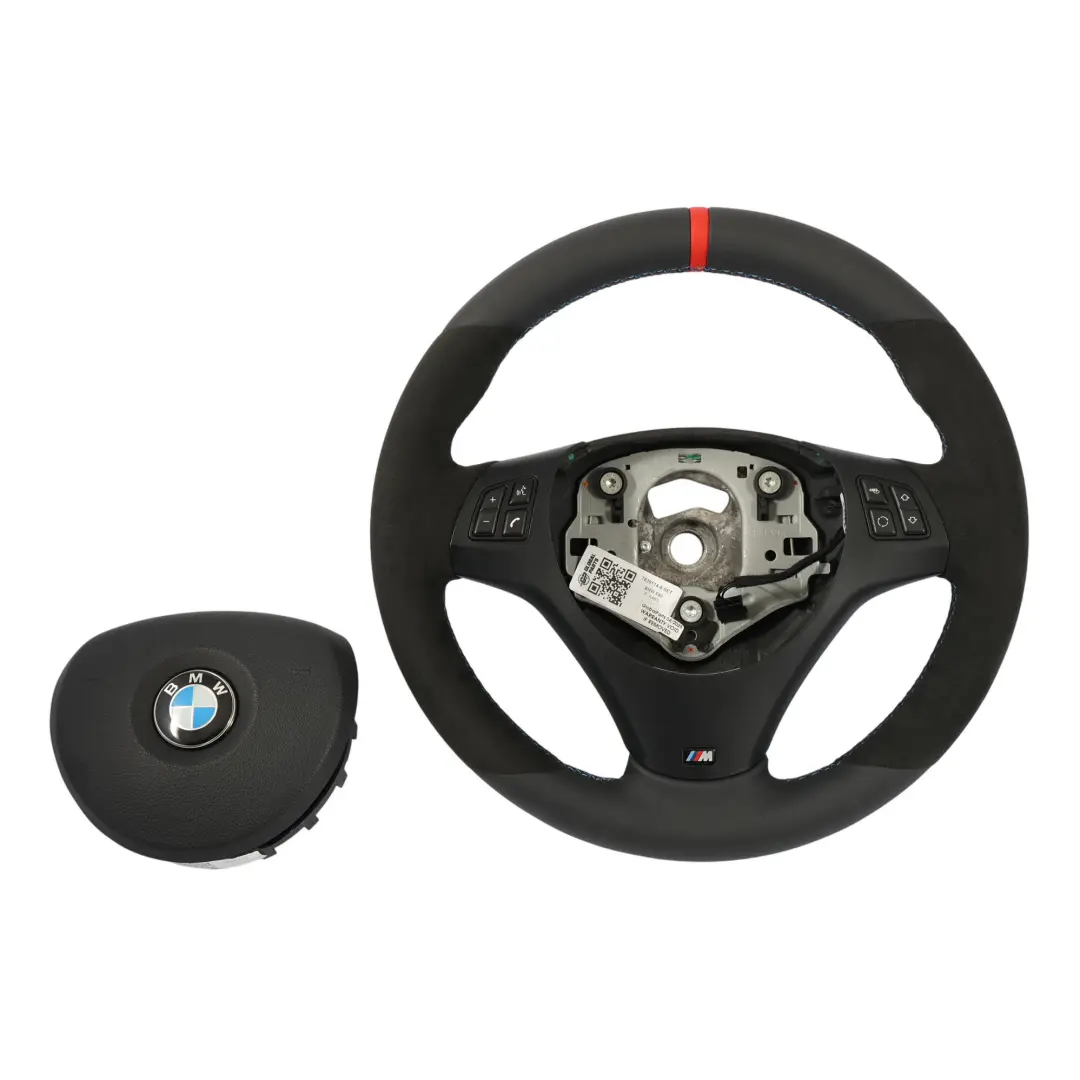Nuova Pelle / Alcantara M Sport Volante Sportivo Airbag per BMW E81 E87 E90 E91 E92 con numero di parte 7839114 BMW E81 E87 E90 E91 E92 Nuova Pelle / Alcantara M Sport Volante Sportivo Airbag - SKU 7839114-8-SET - Numero di parte 7839114