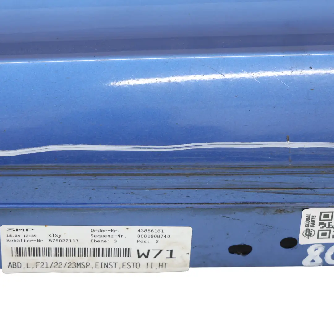 Gonna Laterale BMW F21 F22 M Sport Striscia Di Soglia Sinistra Estorilblau - B45 per con numero di parte 8056817 Gonna Laterale BMW F21 F22 M Sport Striscia Di Soglia Sinistra Estorilblau - B45 - SKU 8056817-EB1 - Numero di parte 8056817