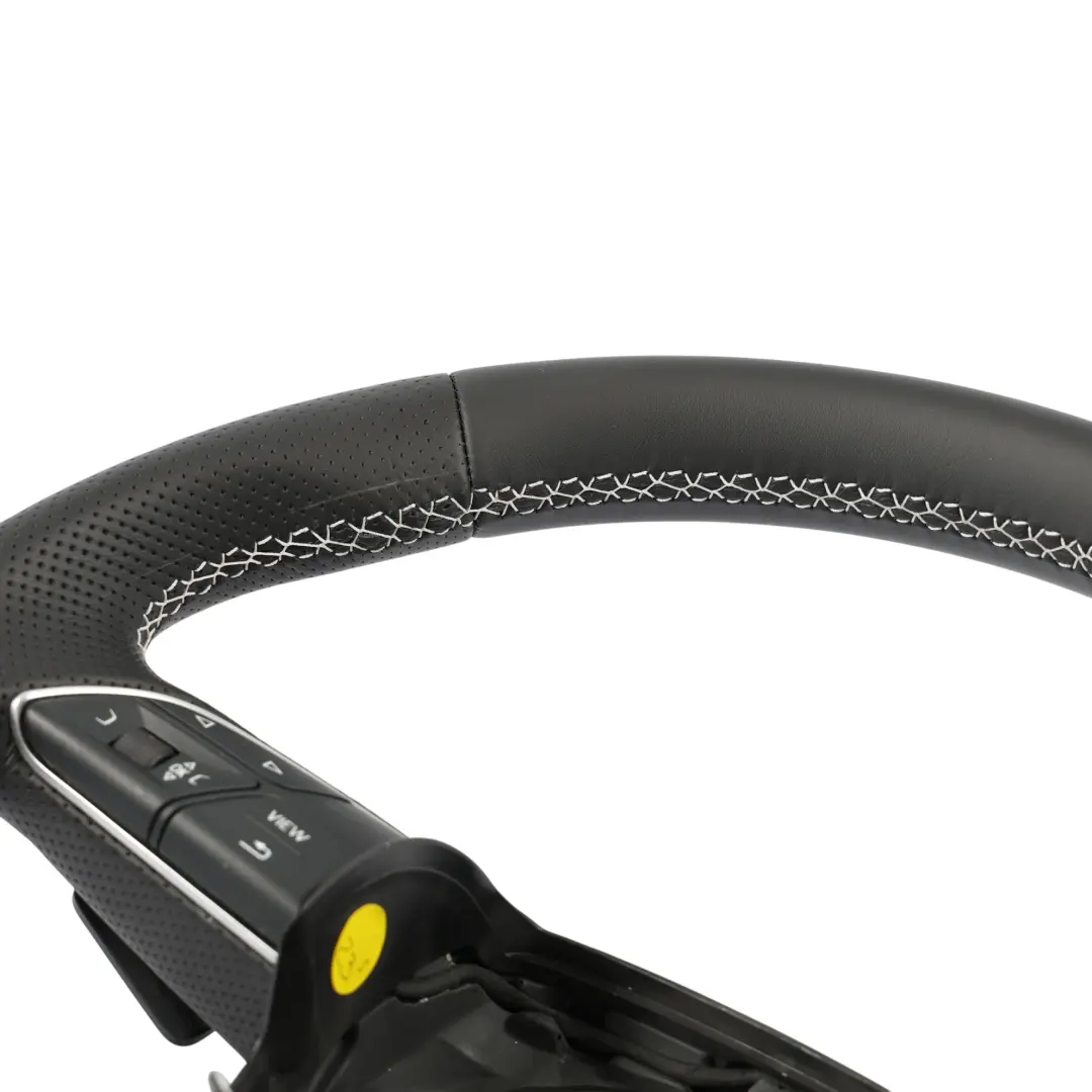 NUEVO Cuero Negro Fondo Plano Hilos Blancos para Volante Audi Q5 FY S-Line con número de pieza 80A419091AE Volante Audi Q5 FY S-Line NUEVO Cuero Negro Fondo Plano Hilos Blancos - SKU 80A419091AE-1 - Número de pieza 80A419091AE