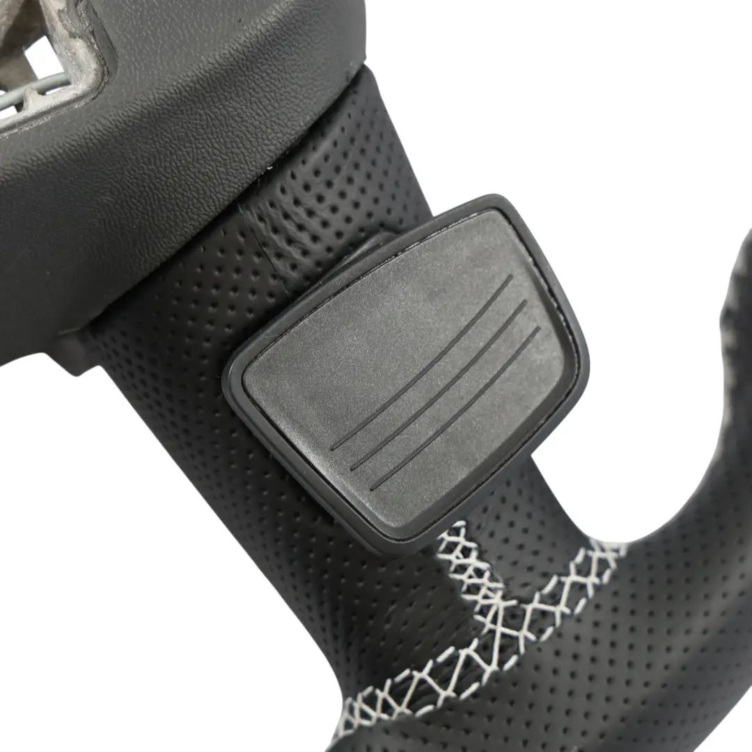 Audi Q5 FY S-Line Volante NUOVO In Pelle Nera Fondo Piatto Filettature Bianche - SKU 80A419091AE-1 - Numero di parte 80A419091AE