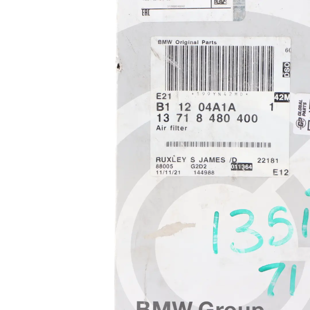 BMW X2 F39 F40 F44 M135iX MINI F54 F60 JCW B48E Air Cabin Filter - SKU 8480400 - Part number 8480400