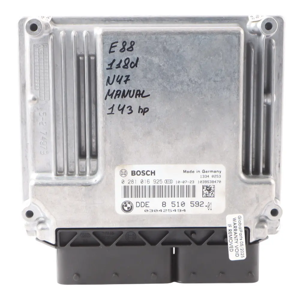 BMW E81 E88 E90 LCI 118d 318d N47 143HP ECU Kit DDE CAS3 Key Manual - SKU 8510592-6 - Part number 8510592
