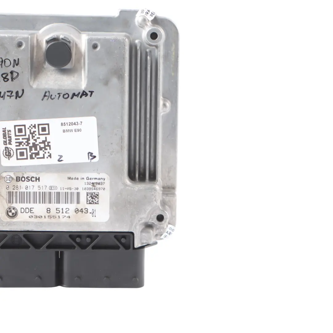 N47N 143HP Engine Control Unit ECU DDE Automatic to BMW E90 E91 LCI 318d with Part number 8512043 BMW E90 E91 LCI 318d N47N 143HP Engine Control Unit ECU DDE Automatic - SKU 8512043-7 - Part number 8512043