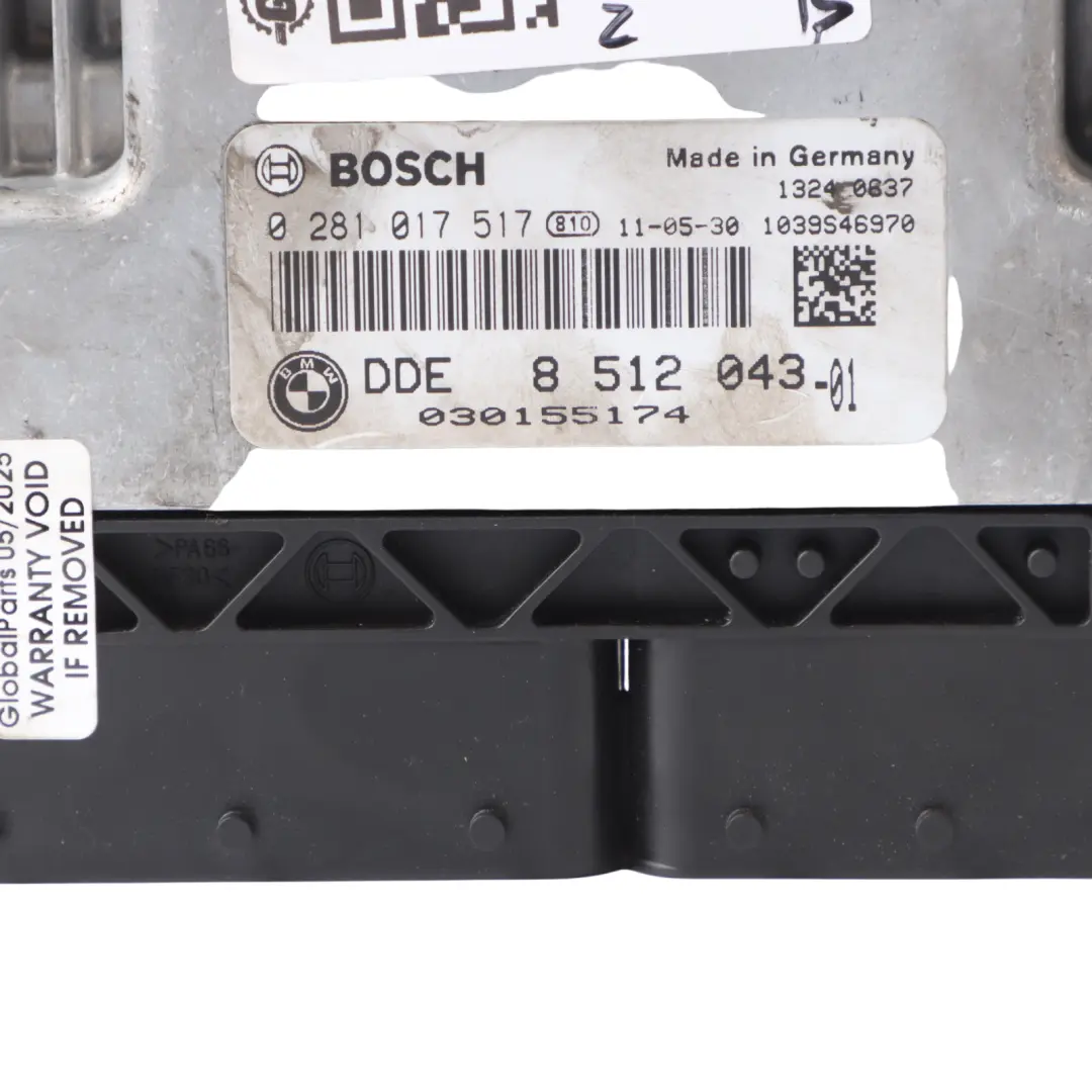 N47N 143HP Engine Control Unit ECU DDE Automatic to BMW E90 E91 LCI 318d with Part number 8512043 BMW E90 E91 LCI 318d N47N 143HP Engine Control Unit ECU DDE Automatic - SKU 8512043-7 - Part number 8512043