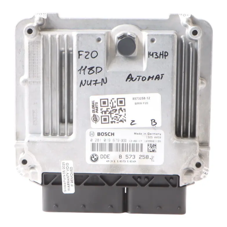 BMW F20 F30 F31 118d 318d N47N 143HP Centralina Motore DDE Automatico - SKU 8573258-12 - Numero di parte 8573258