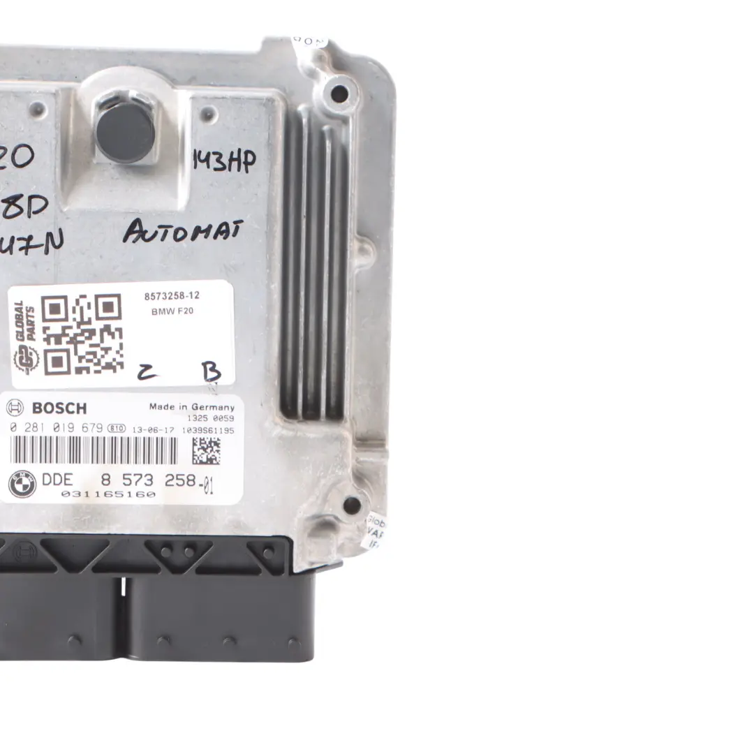 BMW F20 F30 F31 118d 318d N47N 143HP Motor Steuergerät DDE Automatik - SKU 8573258-12 - Teilenummer 8573258