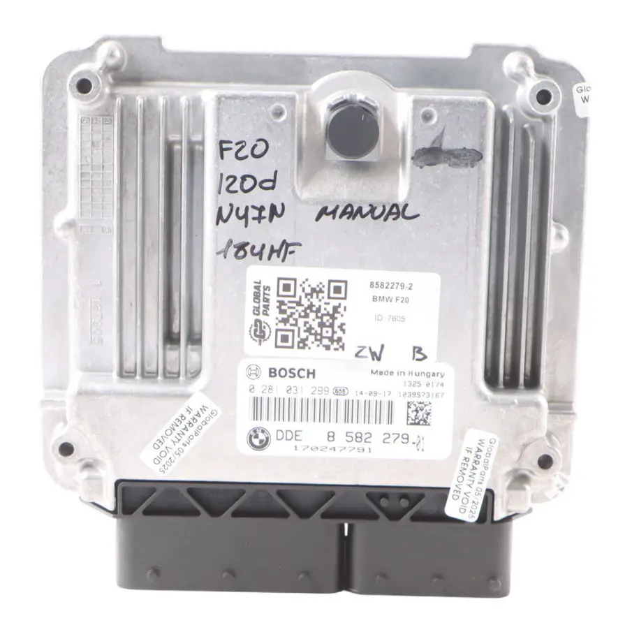 BMW F20 F30 F32 120d 320d 420d N47N 184HP Engine ECU Kit DDE Manual - SKU 8582279-2 - Part number 8582279