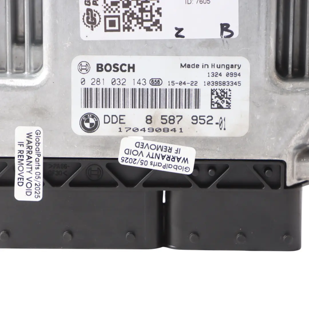 BMW F20 F21 LCI F30 150HP 118D 318D B47 Unidad De Motor ECU DDE Set 8587952 - SKU 8587952-8 - Número de pieza 8473185