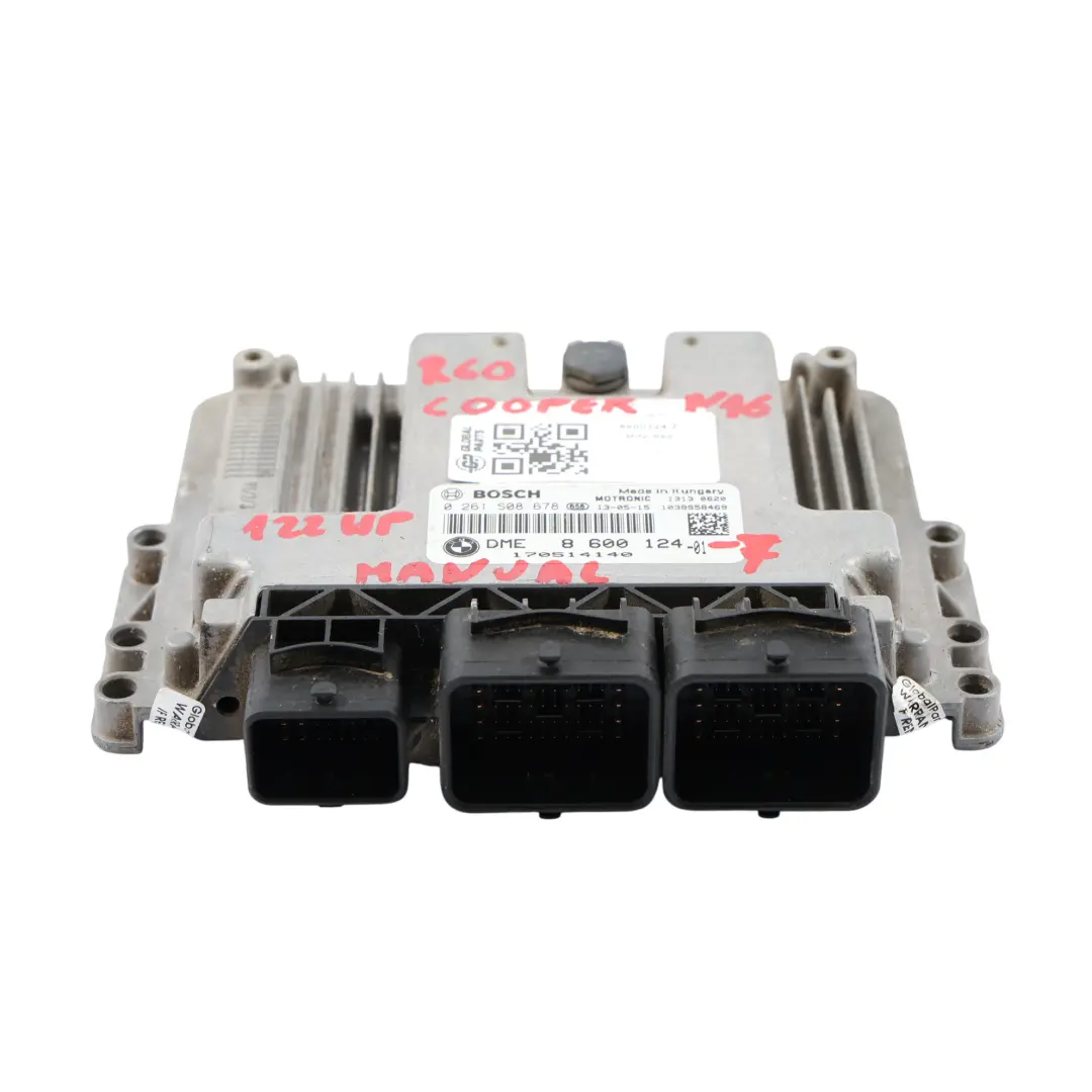 122HP Unidad Control Motor ECU DME Manual para Mini Cooper R56 LCI R60 N16 con número de pieza 8600124 Mini Cooper R56 LCI R60 N16 122HP Unidad Control Motor ECU DME Manual - SKU 8600124-7 - Número de pieza 8600124