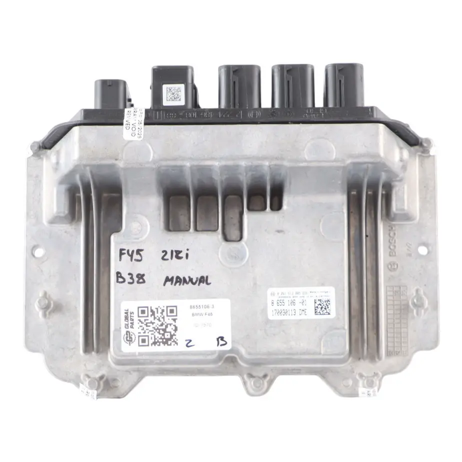 B38 136HP Petrol Engine Control Unit ECU DME Manual to BMW F45 218i with Part number 8655106 BMW F45 218i B38 136HP Petrol Engine Control Unit ECU DME Manual - SKU 8655106-3 - Part number 8655106