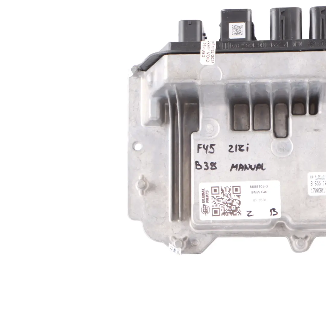 B38 136HP Petrol Engine Control Unit ECU DME Manual to BMW F45 218i with Part number 8655106 BMW F45 218i B38 136HP Petrol Engine Control Unit ECU DME Manual - SKU 8655106-3 - Part number 8655106