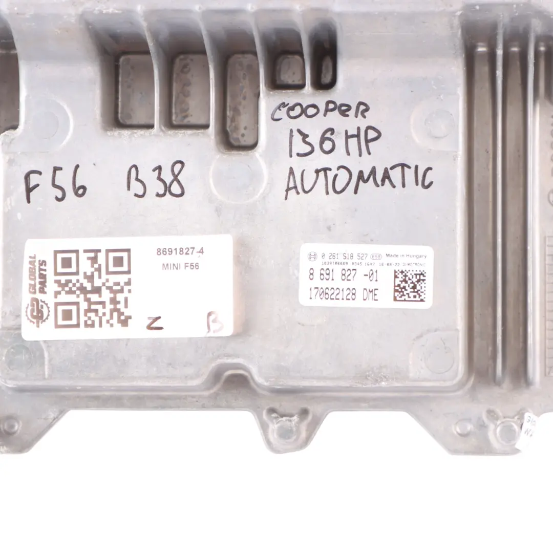 Mini Cooper F56 B38 136HP Petrol Engine Control Unit ECU DME 8691827 Automatic - SKU 8691827-4 - Part number 8655106