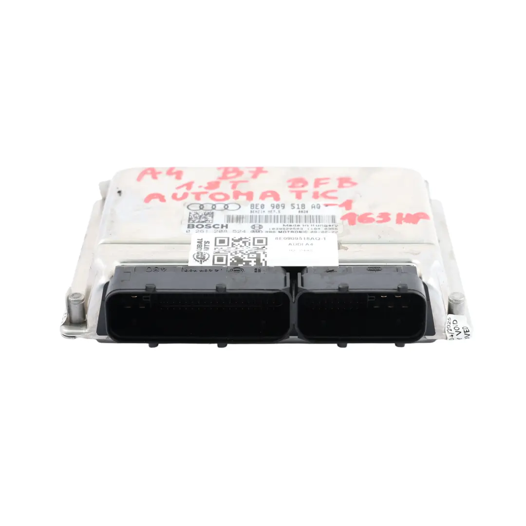 BZB 163HP Unidad Control Motor Módulo ECU Set para Audi A4 B7 1.8 TFSI con número de pieza 8E0909518AQ Audi A4 B7 1.8 TFSI BZB 163HP Unidad Control Motor Módulo ECU Set - SKU 8E0909518AQ-1 - Número de pieza 8E0909518AQ