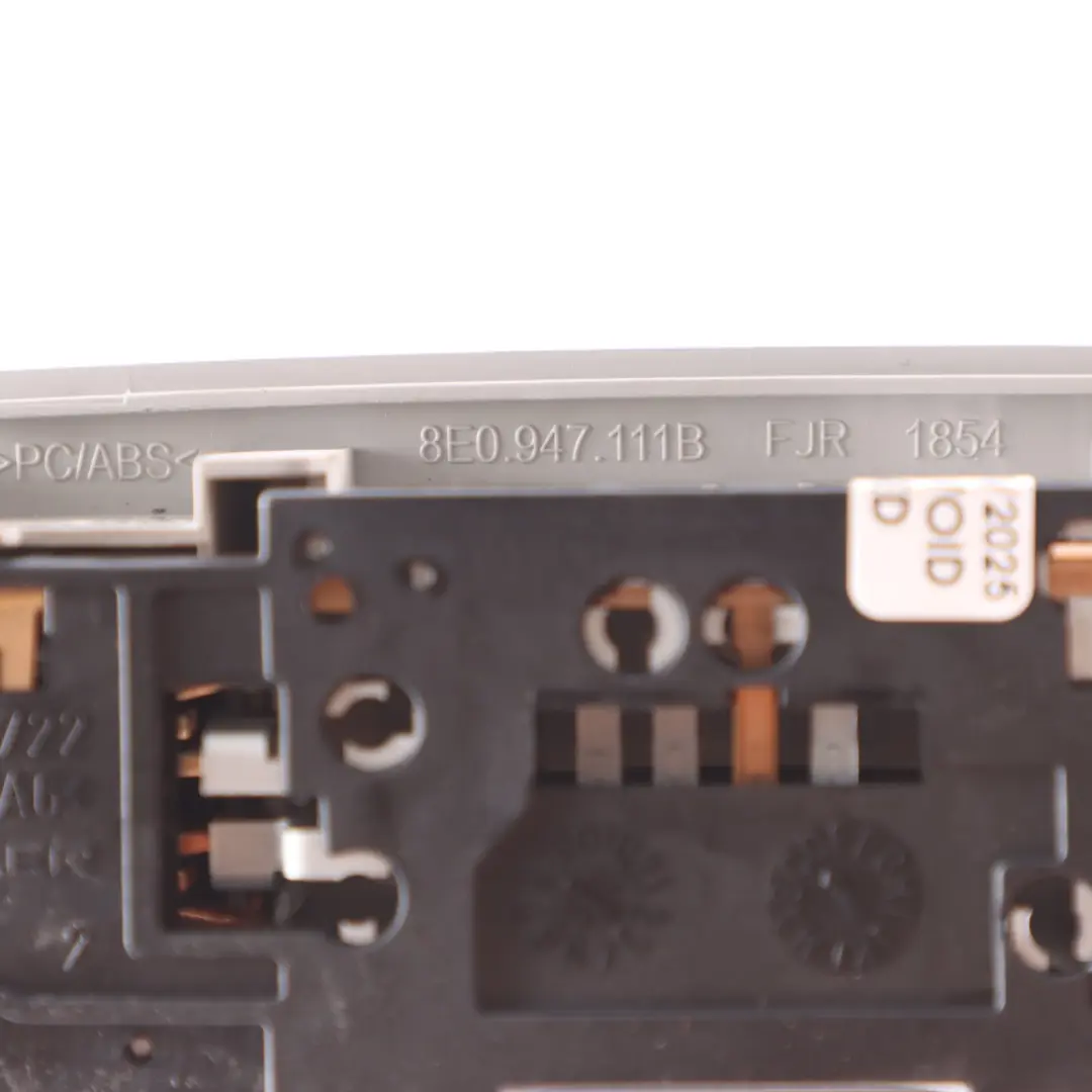 Headliner Interior Read Lamp Light Switch Panel Grey to Audi A3 8P Rear with Part number 8E0947111B Audi A3 8P Rear Headliner Interior Read Lamp Light Switch Panel Grey - SKU 8E0947111B-1 - Part number 8E0947111B