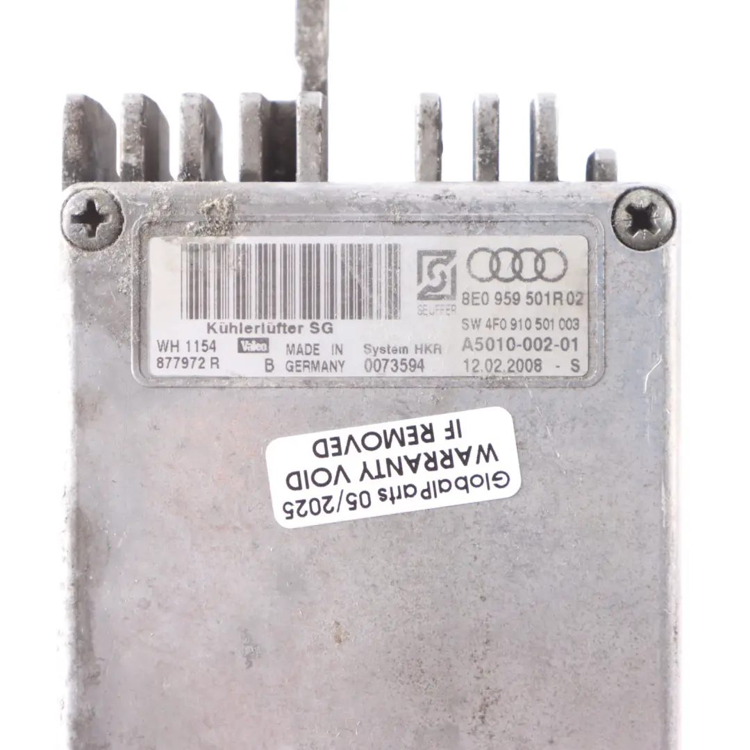 Radiator Cooling Coolant Fan Control Unit Module to Audi A4 B7 Engine with Part number 8E0959501R Audi A4 B7 Engine Radiator Cooling Coolant Fan Control Unit Module - SKU 8E0959501R-1 - Part number 8E0959501R