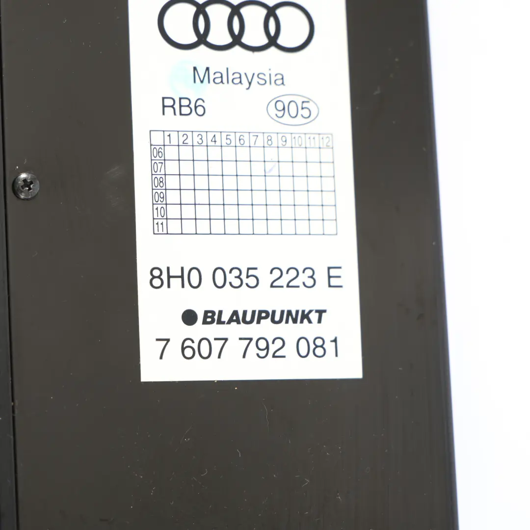 Audi A4 B7 Convertible Altavoz Trasero Amplificador Blaupunkt Derecho - SKU 8H0035223E - Número de pieza 8H0035223E